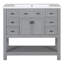 Meuble-lavabo moderne avec lavabo supérieur, 2 portes à fermeture douce et 6 tiroirs-2006799059