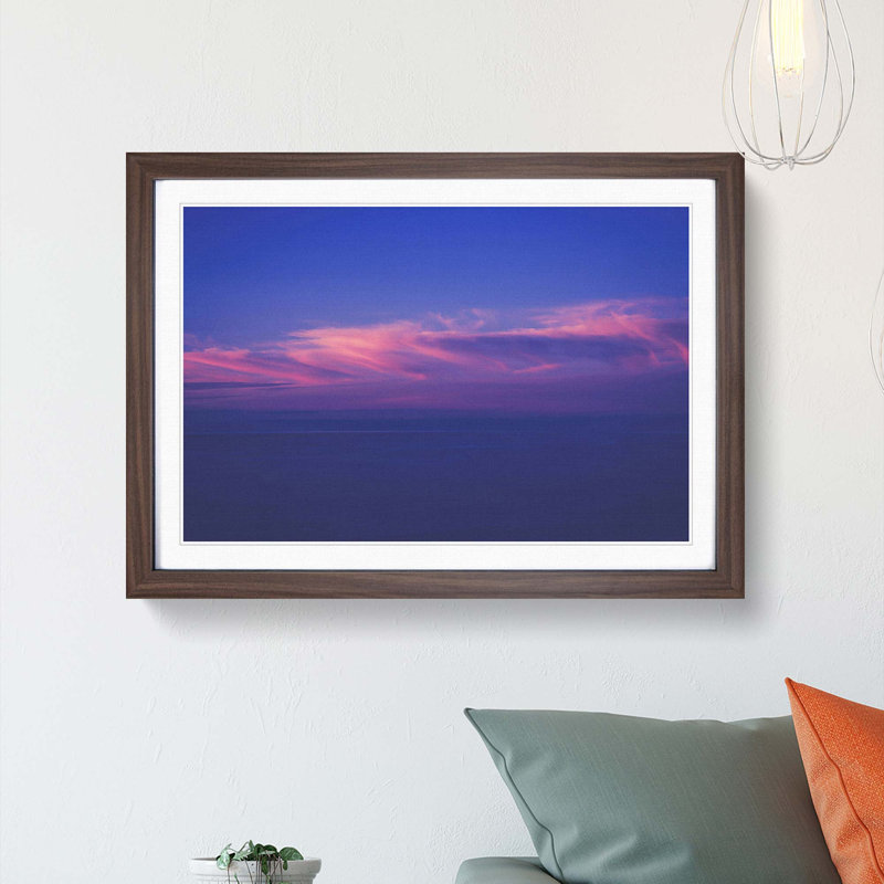 Light Clouds - Picture Frame Photograph Print, 36cm H x 48cm W x 2cm D, Walnut Framed