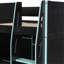 Lit mezzanine en bois pleine grandeur avec bureau, garde-robe ouverte, compartiments de rangement et lumières RVB-2056033278