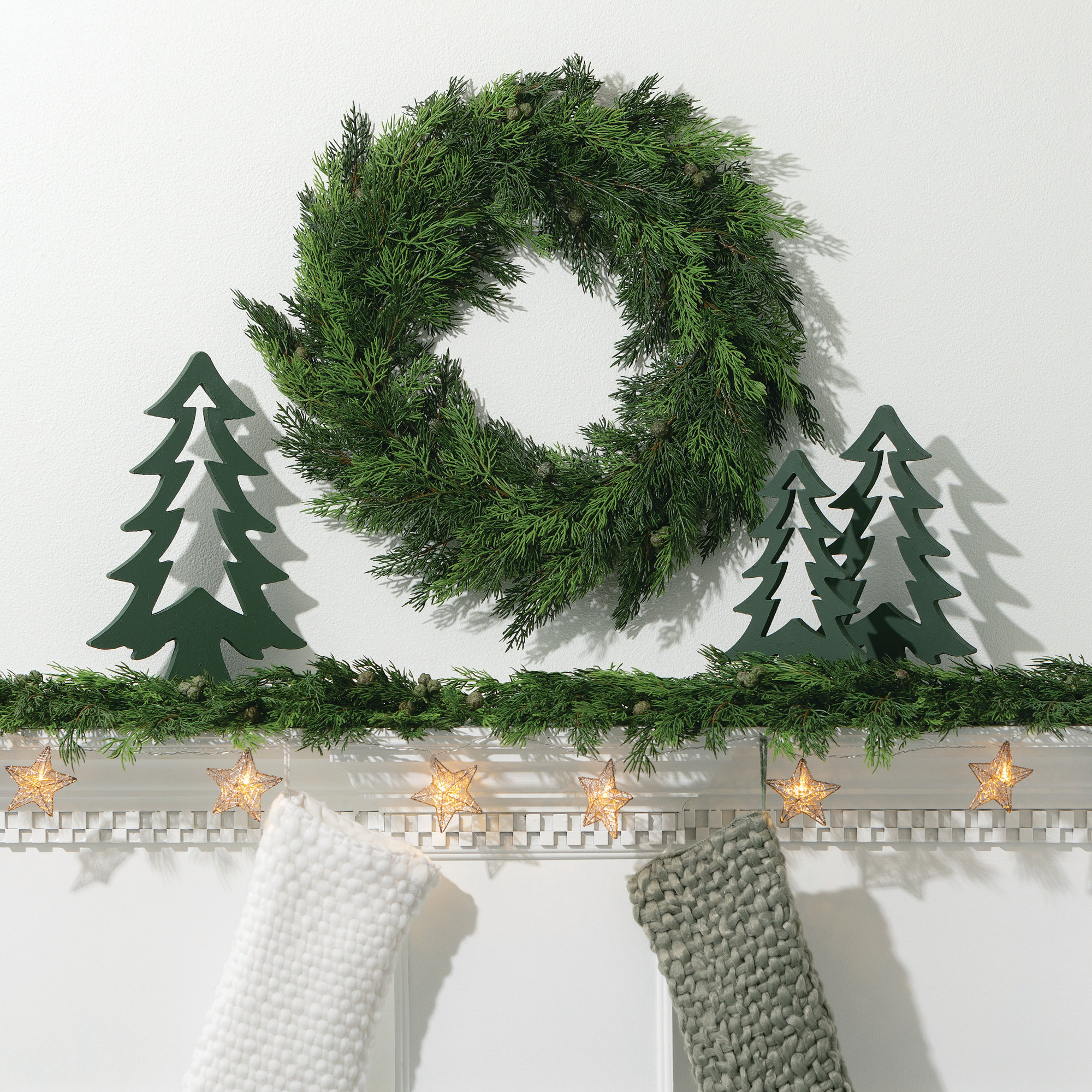 6' Figurine Novelty Garland with LED Clear/White Lights, Champagne