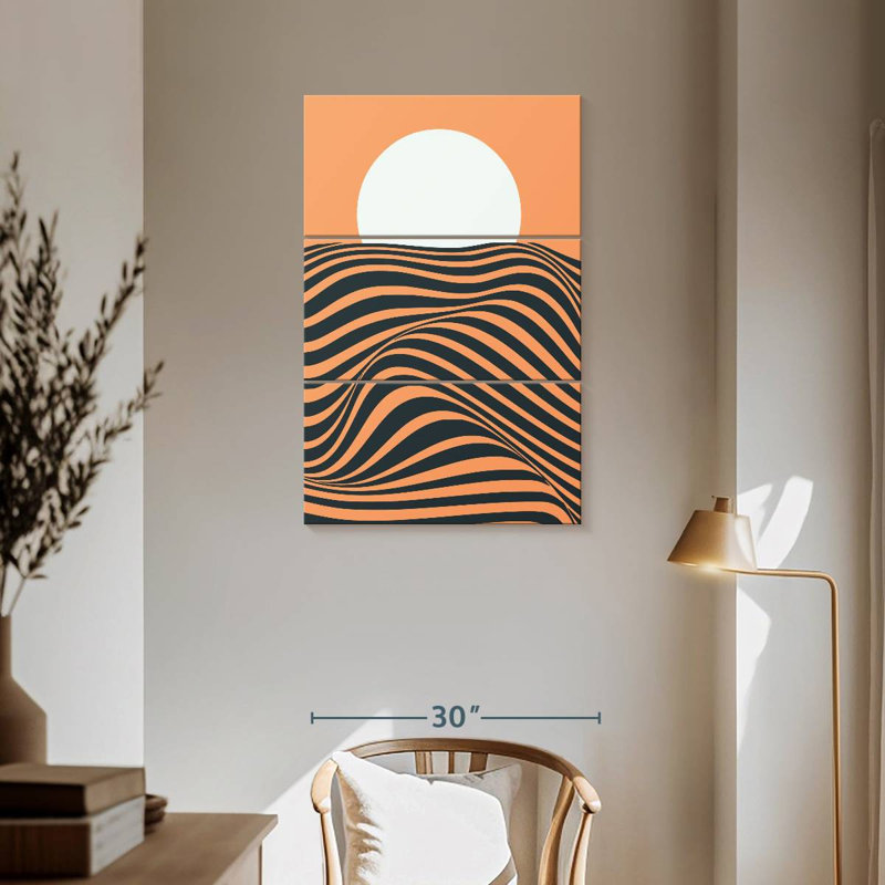 Avery, vague et coucher de soleil, H 57 po x l 36 po