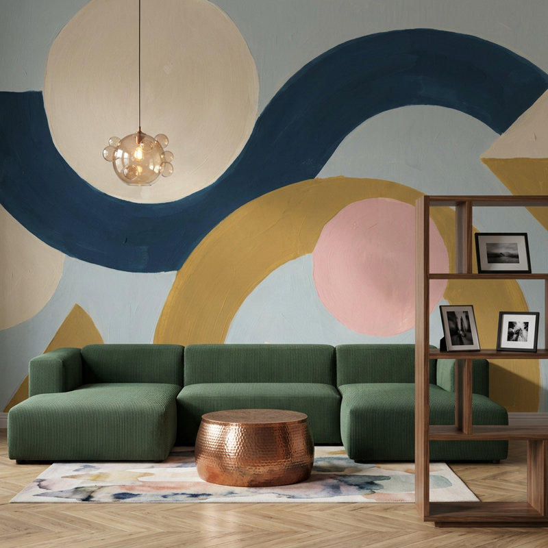 Décoration murale rétro Mid Mid Century, Non tissé, 120"x96"