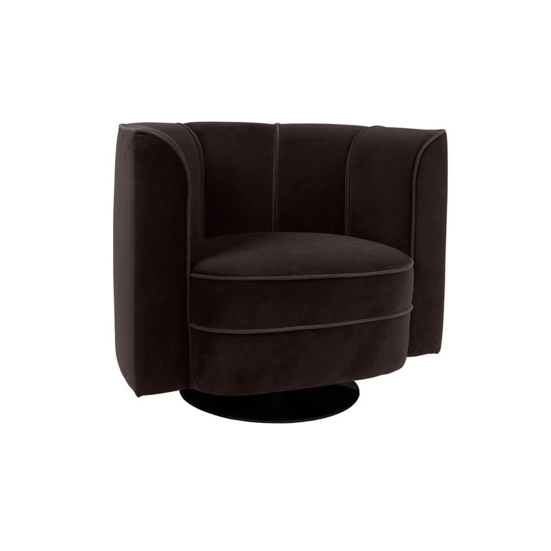 Fauteuil d'appoint Flower, Velours noir