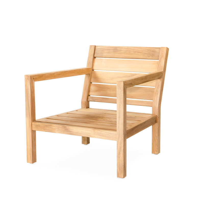 Classic Teak Outdoor Teak Lounge Chair, Charcoal