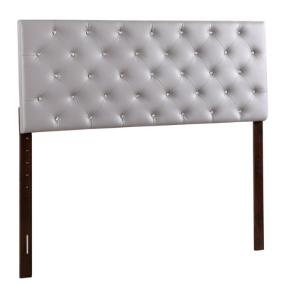 Casual Light Grey Upholstered Headboard King Size