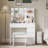 White Makeup Vanity Table With Mirror & , 3 Modes Adjustable Brightness, Extra Deep Drawers, Ample Storage Space Desk Lighting References, 4 Abundant Volume, Modern