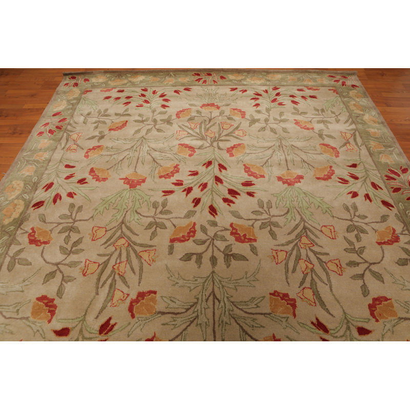 Rectangle Geometric Power Loomed Wool Area Rug, Rectangulaire : 8 pi 9 po x 11 pi 9 po