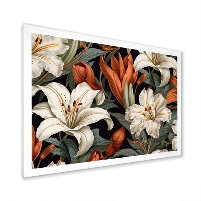 Collage de lys aux couleurs douces sur toile