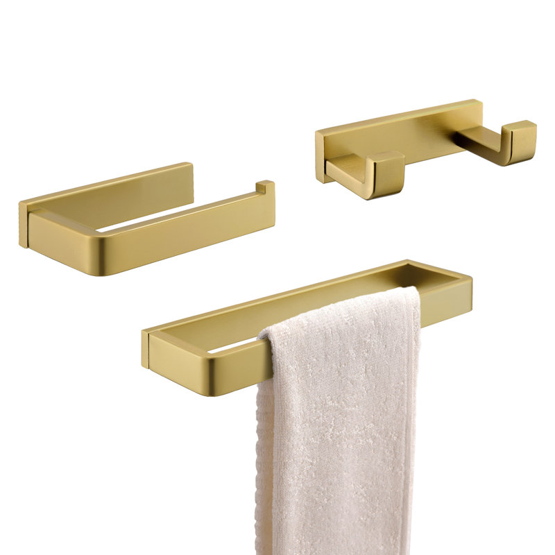 3-Piece Stainless Steel Bathroom Hardware Set, Rose Gold