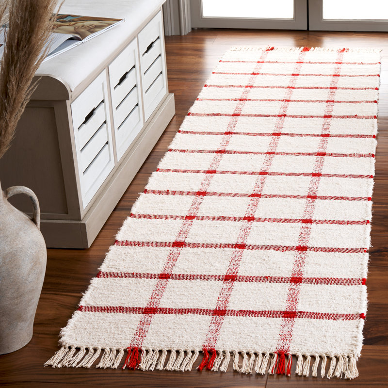 Tapis Montauk 322 ivoire / rouge, Tapis de couloir 2 pi 3 po x 8 pi