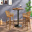 Tables de salle à manger compactes en bois et en acier (table seulement, sans chaises, avec plateau et pieds), table de bar rustique industrielle