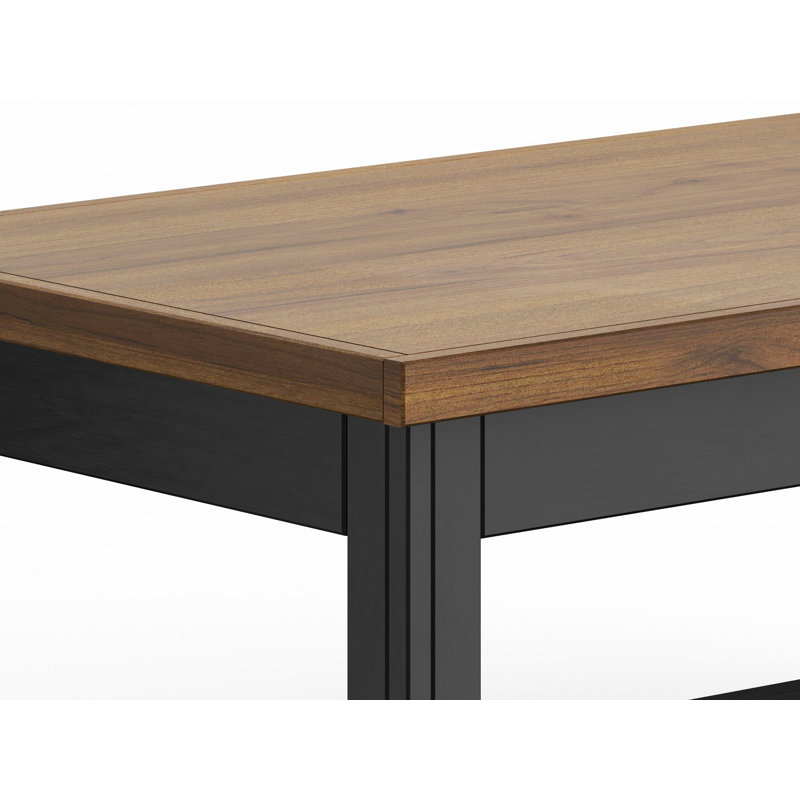 48" Coffee Table, No Assembly Required, Natural/Black