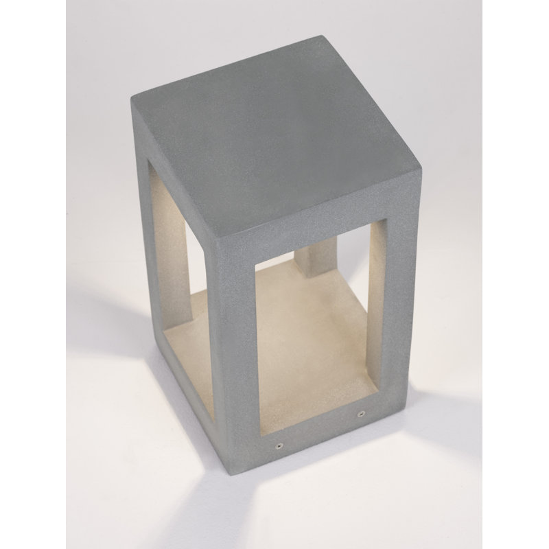 Grey Integrated LED Concrete Bollard Light, 35cm H x 20cm W x 20cm D