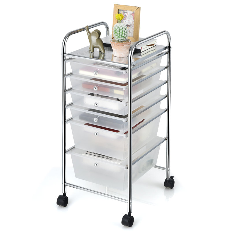 30'' H x 13'' W Utility Cart with Wheels, Clear