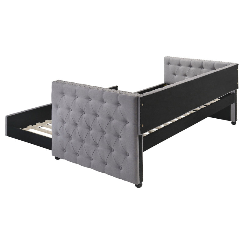 Cross Creek Grey Upholstered Daybed with Trundle