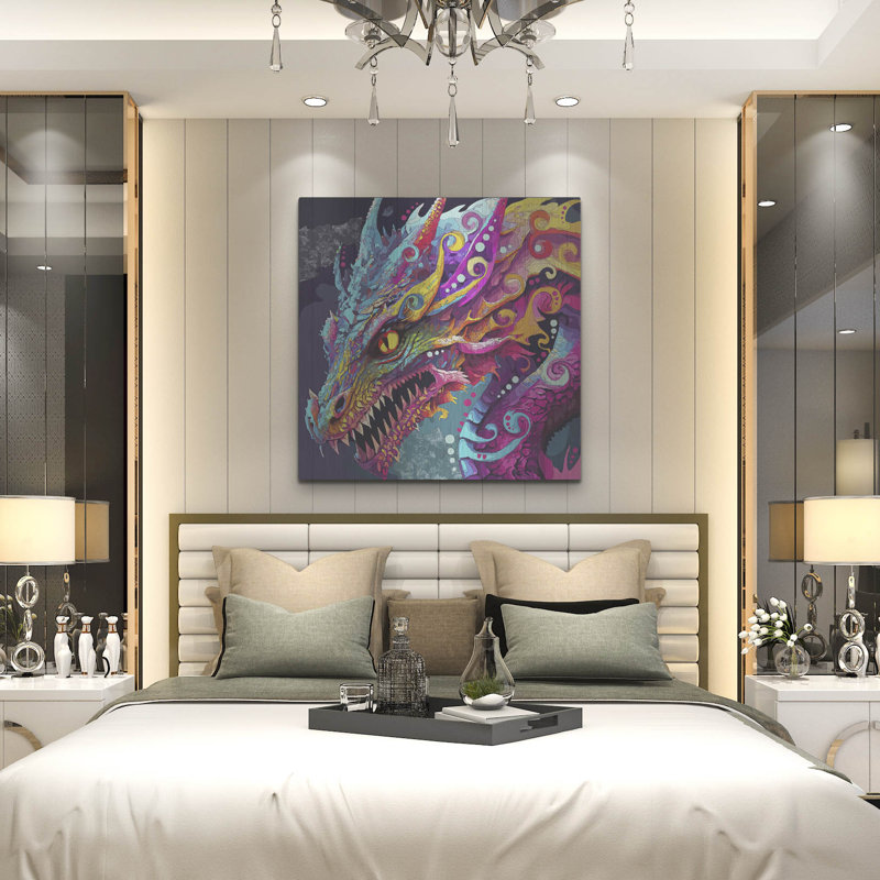 Winston Porter «Dragon» par Dean Russo, art mural en métal, H 36 po x l 36 po
