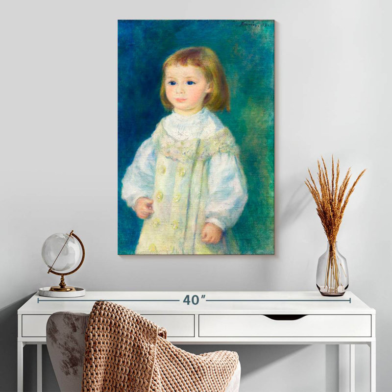 Leisha Lucie Berard enfant en blanc, H 30 po x l 20 po