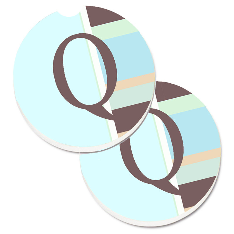 Sous-verre voiture monogramme initial, Q, Mauve