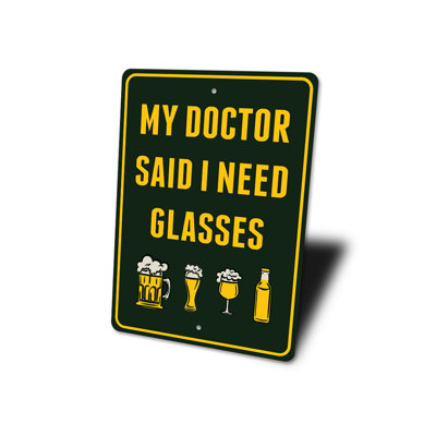 I Need Glasses Beer Aluminum Sign
