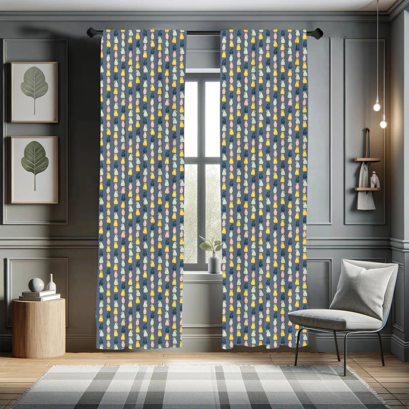 Panneau coulissant semi-diaphane avec passe-tringle Cats, 28 po x 84 po