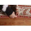 Tapis rouge en laine noué à la main de conception unique 5 pi x 6 pi 10 po New Age