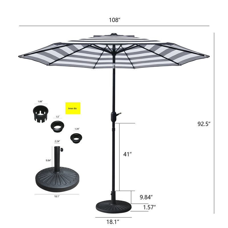 Parasol de marché 8 pi 9 po Neylah