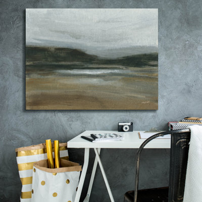 Art mural sur toile Misty River Valley par Haley Knighten, 34 po x 26 po