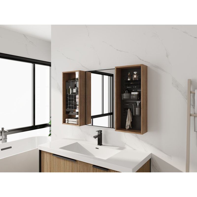 Bathroom Mirror with Storage Combination