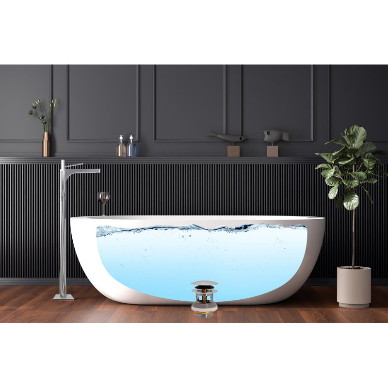Drain de débordement intégré 1-1 / 2 po. Mécanisme NPSM à filetage large avec adaptateur en PVC, Chrome poli