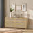 Set of 2 3-Drawer Rattan Storage Cabinets with Solid Wood Legs