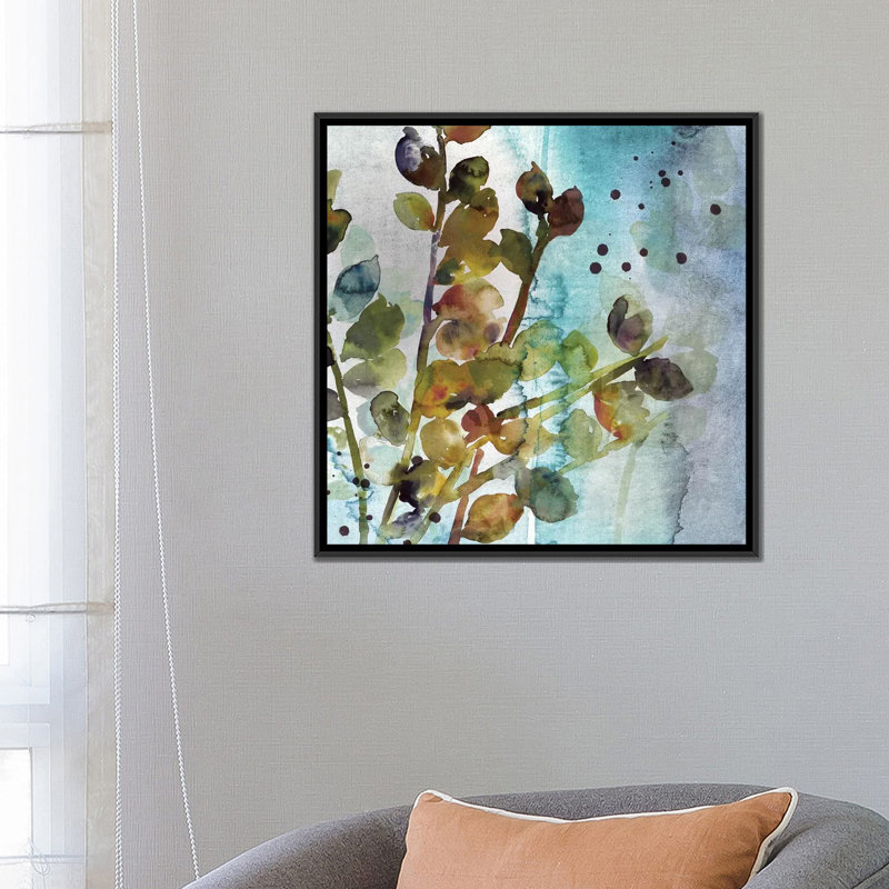 Reproduction sur toile «intérieur I», H 18 po x l 18 po x P 1,5 po, Toile avec cadre noir, Pas de tapis