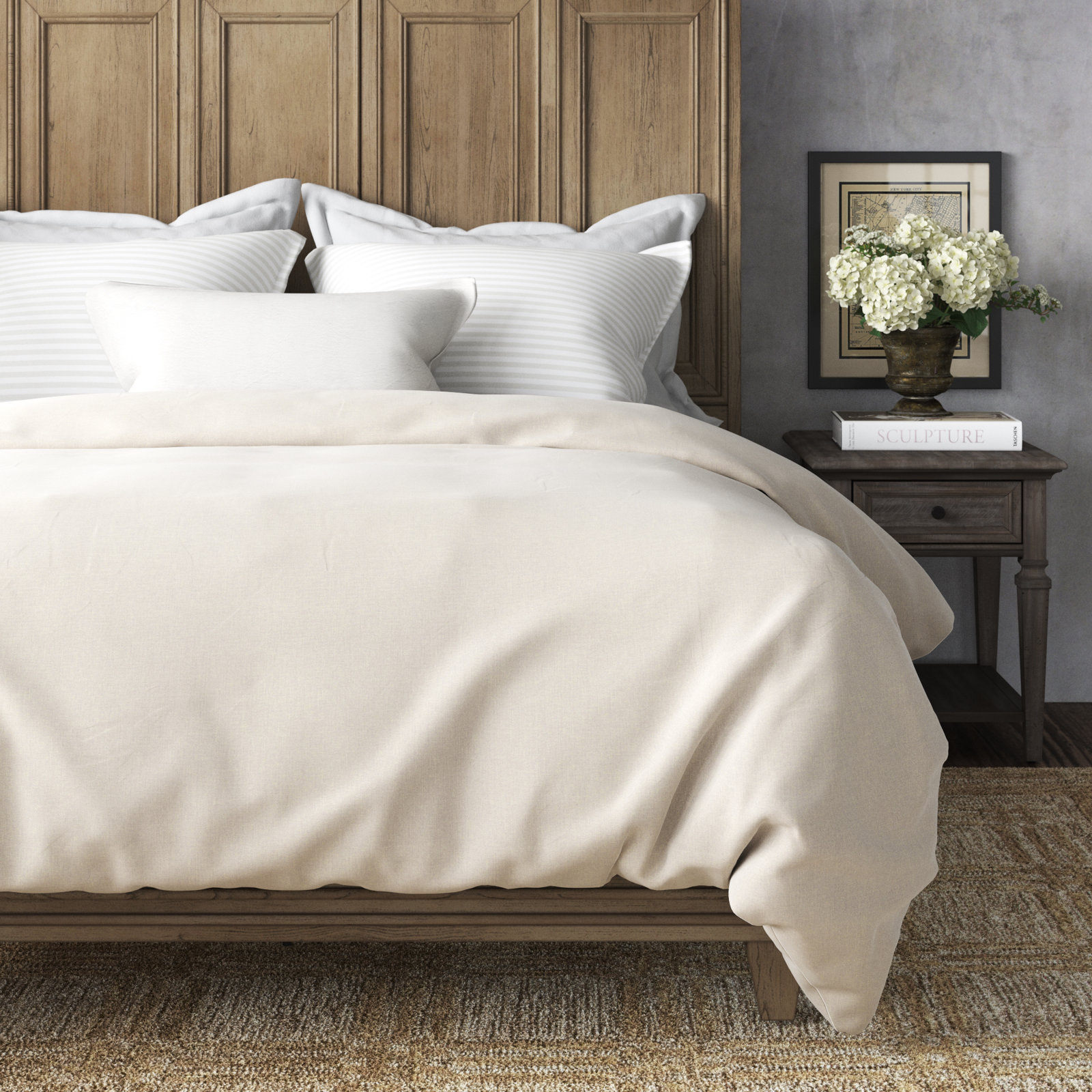 Driscoll Linen Duvet Cover Set, King Duvet Cover, Natural