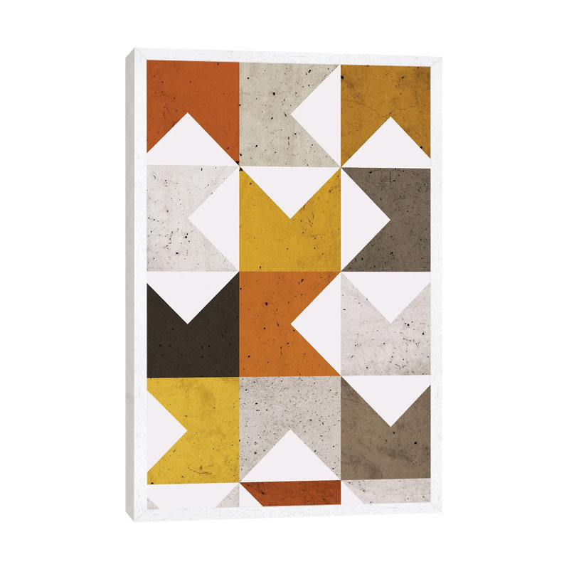 Modern Geometric XXI - Print on Canvas, 101.6 cm H x 66.04 cm W, White Framed