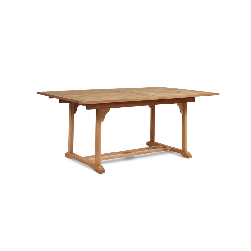 Venice 5-Piece Teak Rectangular Table Outdoor Dining Set With Extension