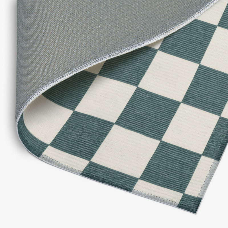 Tapis d'intérieur et d'extérieur à carreaux beige, Rectangulaire 8 pi x 10 pi