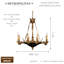 Lustre de roue de wagon de style bougie 8 lumières rétro