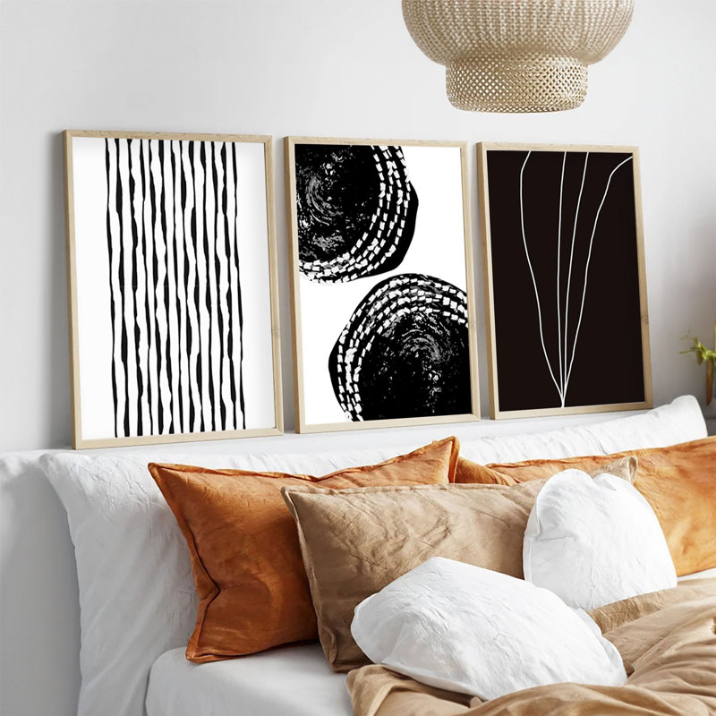 Elegant Decorative Framed MDF Paintings (3 Pieces), Solid Wood Frame, 8 x 12 inches | 100% MDF Art with 0.12 inches Thickness | Perfect for Living Room, Bedroom & Office Decor, Stylish and Contemporary Design