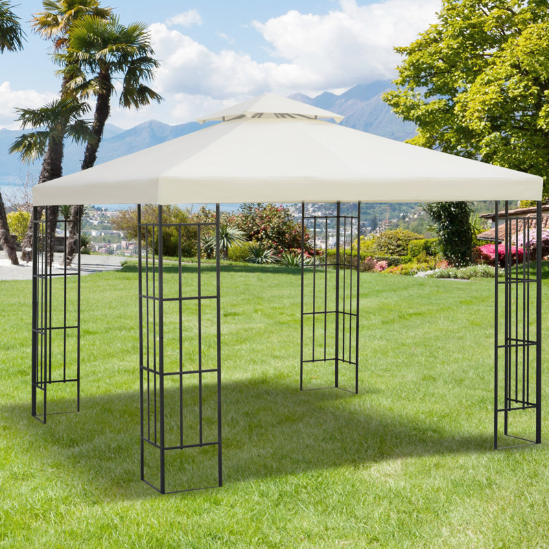 Auvent de remplacement pour abri de jardin 9,8 pi x 2, blanc crème. Pour abri de jardin extérieur de 9,84 pi, modèles 01-0153 et 100100-076. , Protégé, créant une zone perméable à l'air - résistant. Convient à la structure, respirante et fraîche