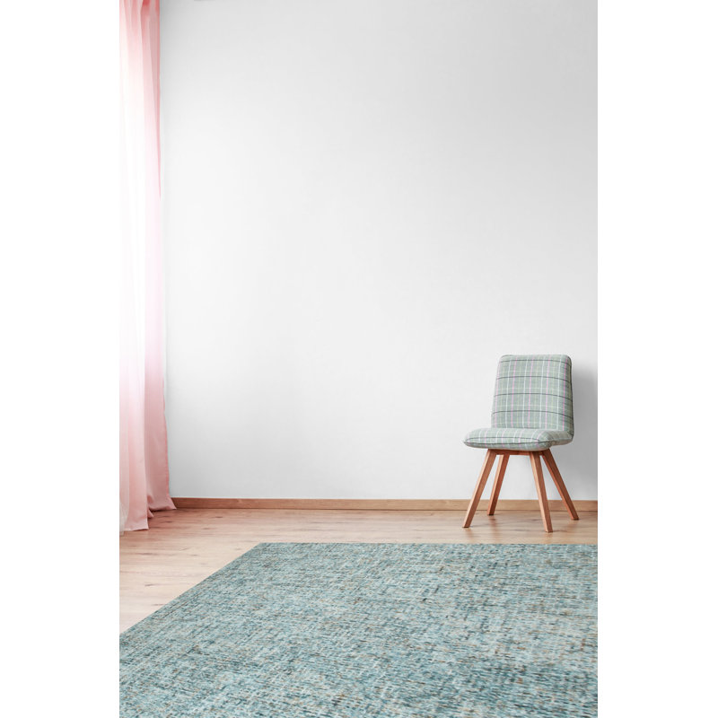 Tapis contemporain gris clair en laine touffeté à la main Deferiet