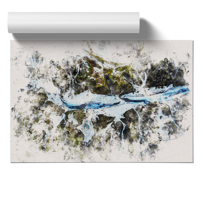 Mountain Ravine in Iceland - Unframed Graphic Art, 59cm H x 84cm W x 0.1cm D