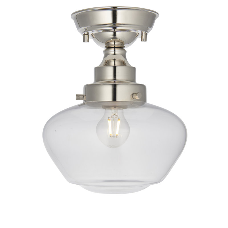 Choquette Glass Semi Flush Mount, Bright Nickel