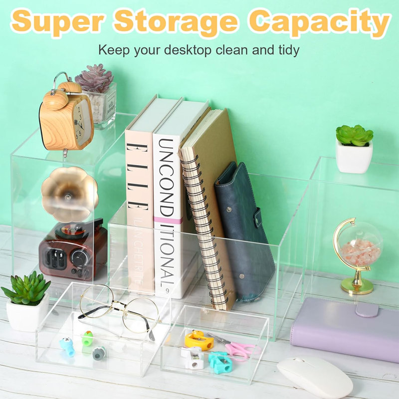 8-Piece Acrylic Display Risers – Hollow Bottom Cube Stands for Jewelry, Candy Table, and Decorative Showcase