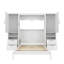 Lit escamotable double pleine grandeur avec placard, tiroirs et tablettes, blanc