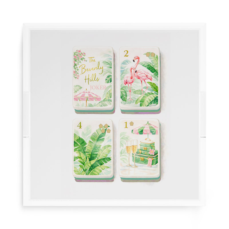 Mahjong Acrylic Decorative Tray, 15"W x 15"D x 2"H