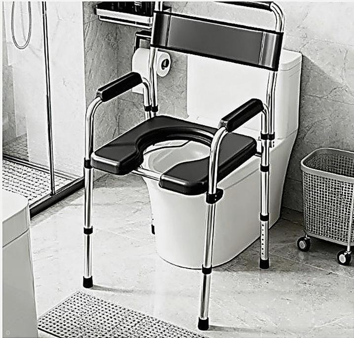 Chaise de chevet à hauteur ajustable pour personnes âgées, adultes, personnes à mobilité réduite, siège de toilette surélevé avec accoudoirs
