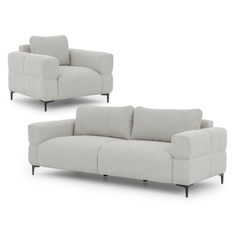 Cardea 2 - Piece Living Room Set, Light Grey