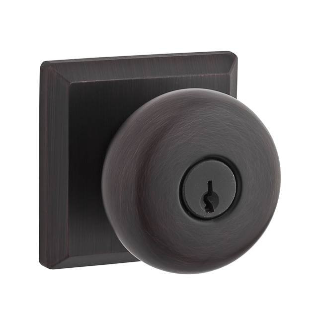Round Keyed Door Knob, Venetian Bronze, Keyed Alike, Yes