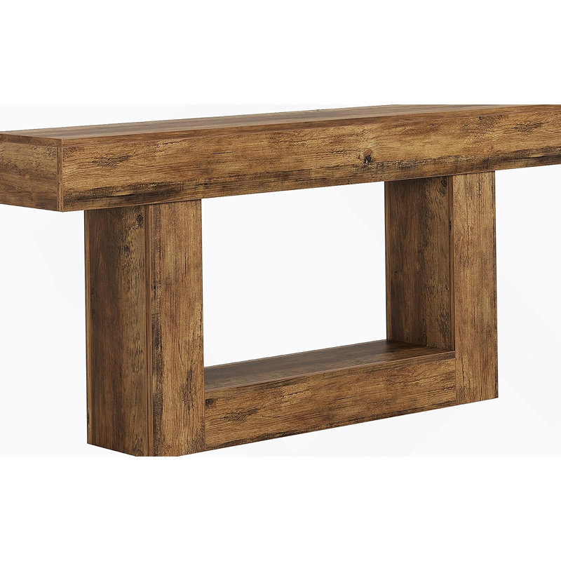 2-Tier Hall Table,Sofa Table,Console Table, Rustic Brown