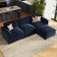 Canapé modulaire en L en bois massif avec repose-pieds Velvet & Plush-763350911