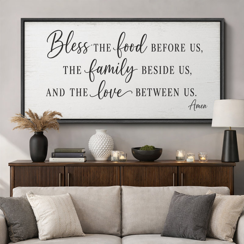 «Family Blessing», citation de ferme, salle à manger, décoration, très grandes photos, impression sur toile encadrée, Black